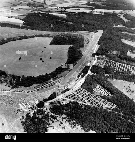 An Aerial View Of Goodwood Racecourse Black And White Stock Photos