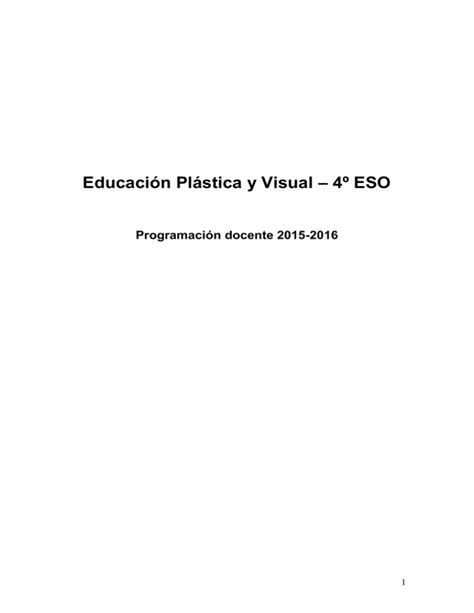 Educaci N Pl Stica Y Visual