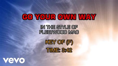 Fleetwood Mac Go Your Own Way Karaoke YouTube Music