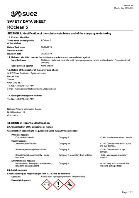 Safety Datasheet Purite Distributor Portal