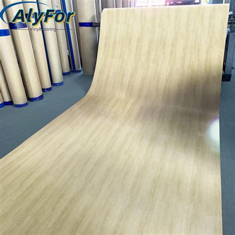 Commercial Wood Grain Rolled PVC Floor Vinyl Flooring For Office