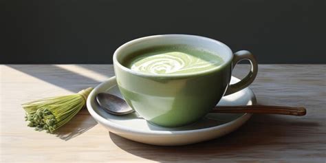 Premium AI Image Fragrant Matcha Tea On The Table Generative AI