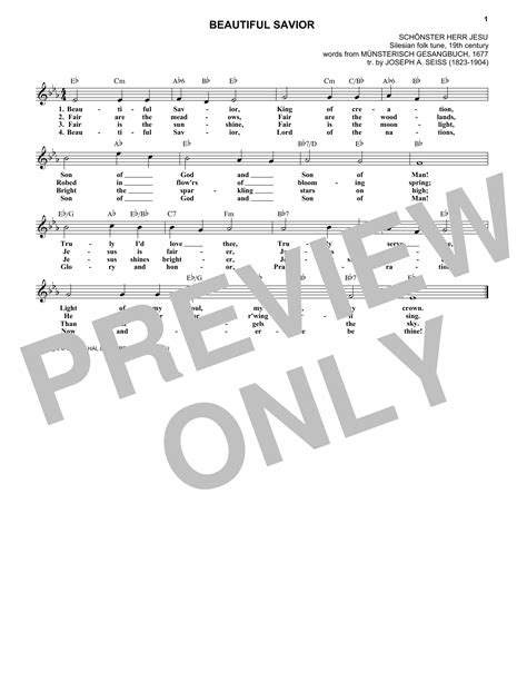 Joseph A Seiss Beautiful Savior Sheet Music Chords Printable