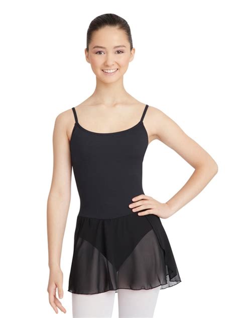 Black Camisole Leotard With Attached Lace Skirt Not Chiffon As Shown