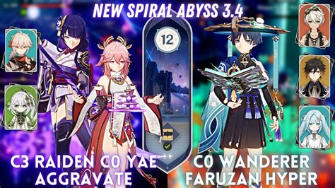 New Spiral Abyss Raiden Yae Aggravate C Wanderer Faruzan Hyper