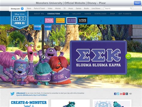 an image of a website page with monsters on it