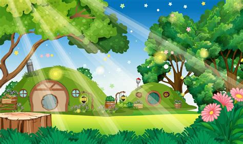 bosque fantasía bosque encantado escena de fondo 10519113 Vector en ...