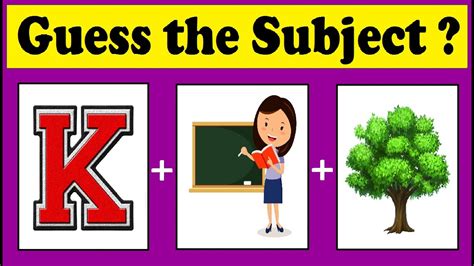 Guess The Subject Quiz Brain Game Riddles With Answers Puzzle