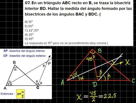 En Un Tri Ngulo Abc Recto En B Se Traza La Bisectriz Interior Bd