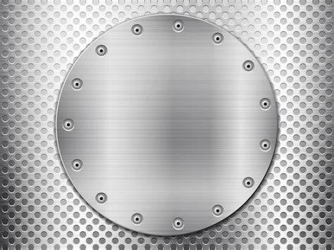 Premium Vector Grey Metal Grid And Circle Plate