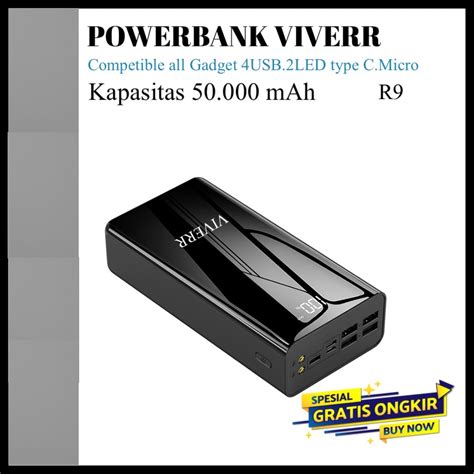 Jual Powerbank VIVERR 50 000 Mah Kapasitas Besar Original Garansi 1