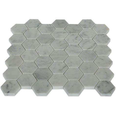 Ivy Hill Tile Hexagon White Carrera 12 In X 12 In X 8 Mm Floor And