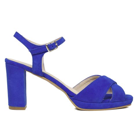 Venta Sandalias Tacon Azul Marino En Stock