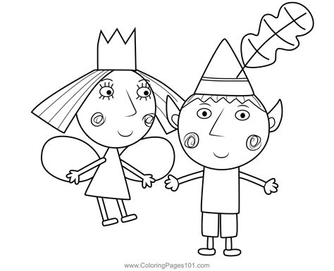 Ben and Holly Together Ben & Holly's Little Kingdom Coloring Page for ...