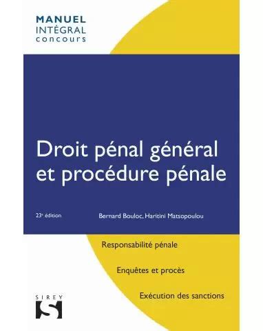 Droit pénal général et procédure pénale Intégral concours 09 2022