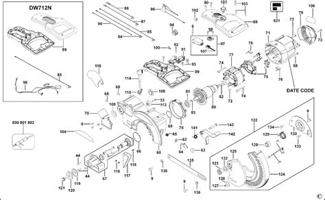 Schemat Piła wielofunkcyjna DEWALT DW712 Type4 DW712 QS części