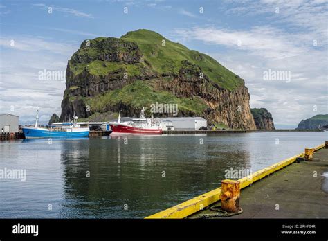 Vestmannaeyjabær Harbour Heimaey Island Vestmannaeyjar Iceland Stock