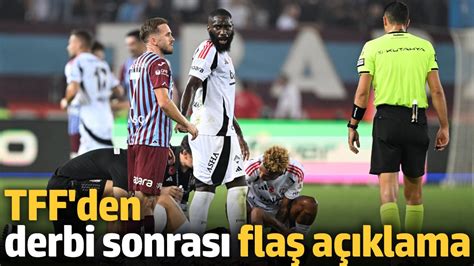 TFF den Trabzonspor Beşiktaş maçı sonrası flaş açıklama