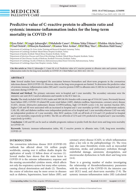 Pdf Medicine Palliative Care Predictive Value Of C Reactive Protein