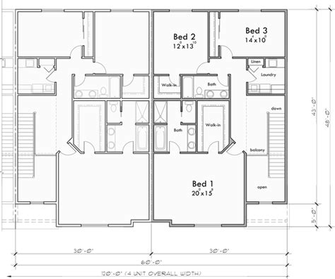 Modern 4 Plex Floor Plans - floorplans.click