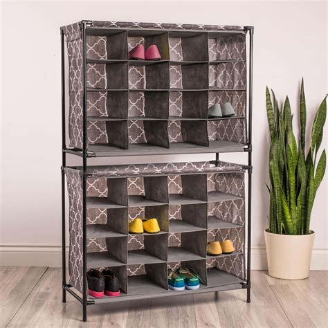 Ksp Softstor Lattice Fabric Shoe Cabinet 16 Shoe Brown Kitchen