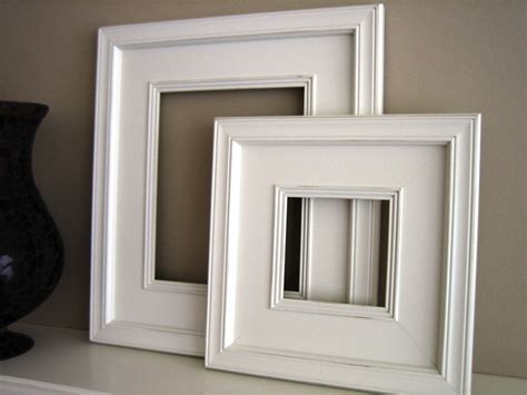 10x10 Plein Air Wide White Square Picture Frame Distressed