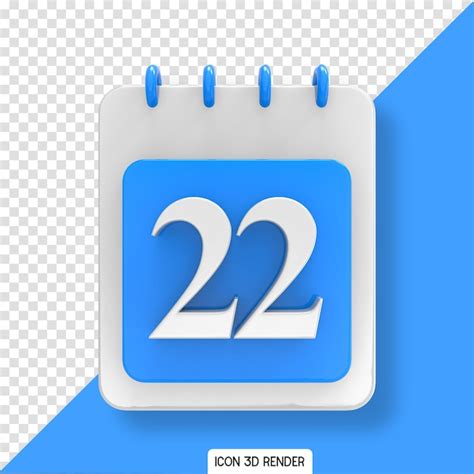 Calendario azul día icono 3d Archivo PSD Premium