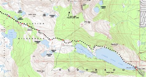 Map: Echo Lake to Lake Aloha Desolation Wilderness