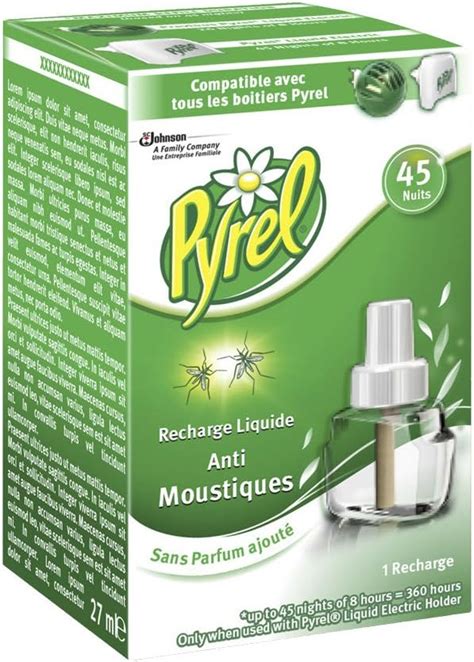 Pyrel Recharge pour Diffuseur Électrique Liquide Anti Moustiques 45