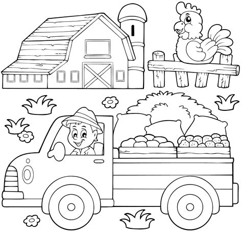 Free Printable Downloadable Farm Coloring Page Artofit