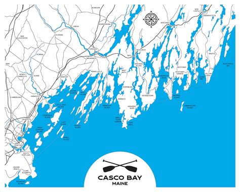 Casco Bay Map File, Casco Bay SVG, Maine SVG, Instant Download, Laser ...