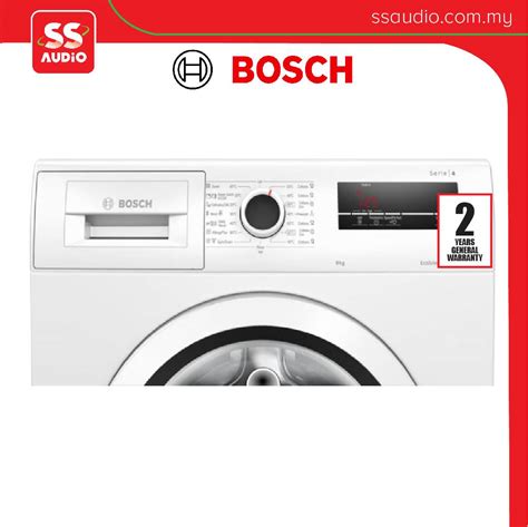 BOSCH 8.0KG SERIES 4 1000RPM ECOSILENCE DRIVE SPEED PERFECT FRONT LOAD WASHING MACHINE ...