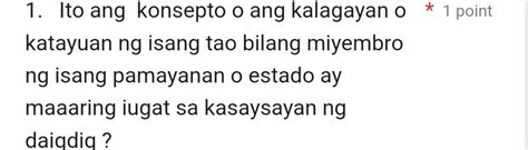 1 Ito Ang Konsepto O Ang Kalagayan O 1 Point Studyx