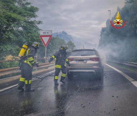 ULTIMORA INCENDIO AUTO TERZO PONTE BLOCCATO Lecco News