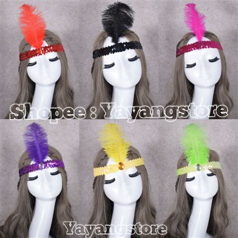 Jual Headband Mahkota Kepala Bulu Hiasan Rambut Hiasan Kepala Ikat