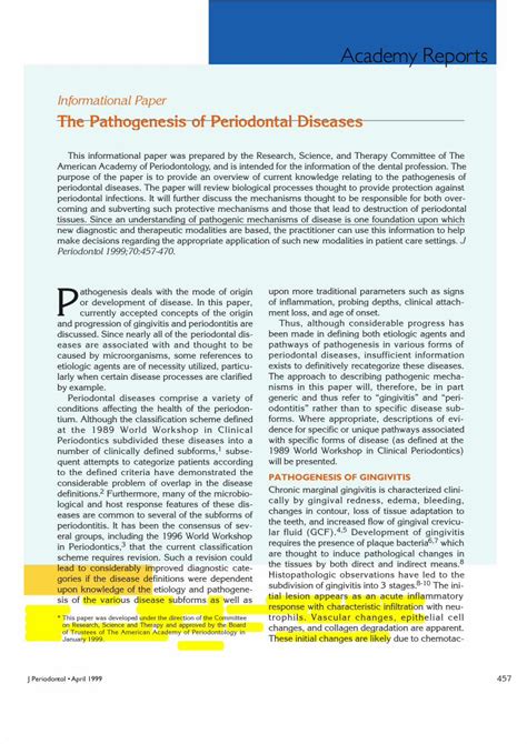 Pdf The Pathogenesis Of Periodontal Diseases Dokumen Tips