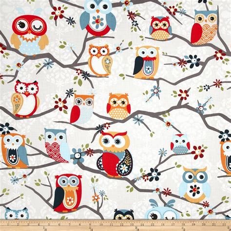 Nested Owls Perched Owls Charcoal Fabric Fabric Design Quilts