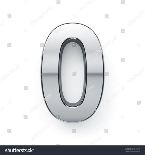 3d Render Metallic Digit Zero Symbol Stock Illustration 214145617 ...