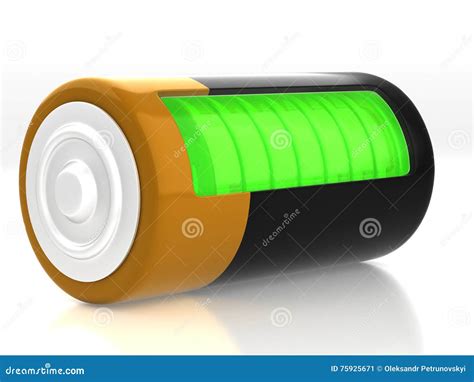 Battery 3d Model Cartoon Style Render Illustration