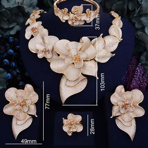 Earrings Necklace Godki Super Shinning Luxury Flower Women Wedding