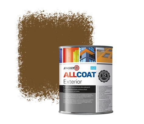 Zinsser Allcoat Exterior Wall Paint Ral Olive Brown Liter