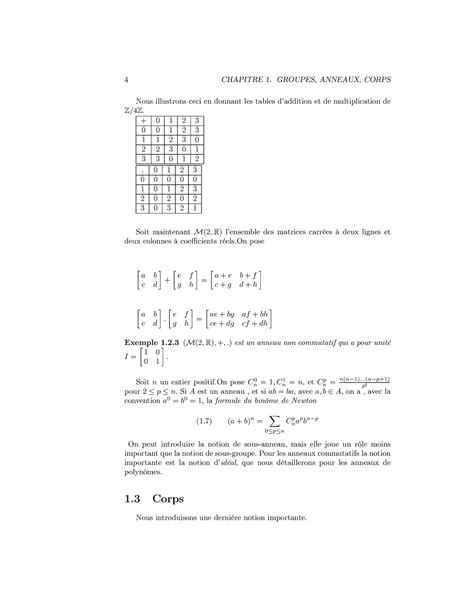 Cours D Algebre Chapitre Groupes Anneaux Corps Nous