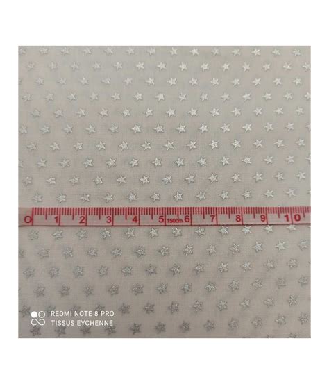 Tissu couture popeline de coton Mini étoiles 5mm Oekotex blanc