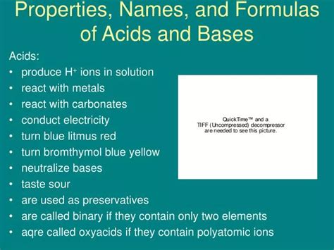 PPT Properties Names And Formulas Of Acids And Bases PowerPoint