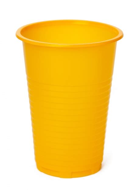 Premium Photo Close Up Of Plastic Cup On White Background