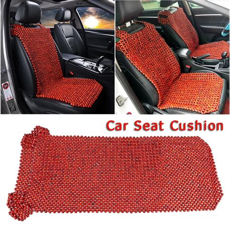 Wooden Beads Car Seat Cushion Cover Massage Breathable Cool Summer