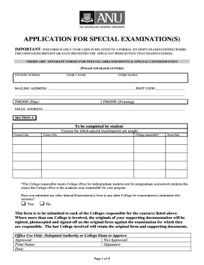 Fillable Online BAPPLICATIONb FOR SPECIAL EXAMINATIONS Fax Email Print