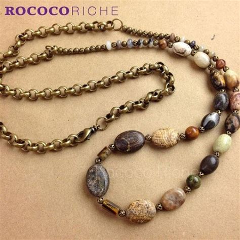 Now Available On Etsy Rustic Earthy Gemstone And Brass 3 Way Necklace Wear By Rococoriche