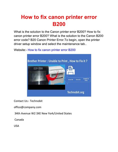 Ppt How To Fix Canon Printer Error B200 Powerpoint Presentation Free