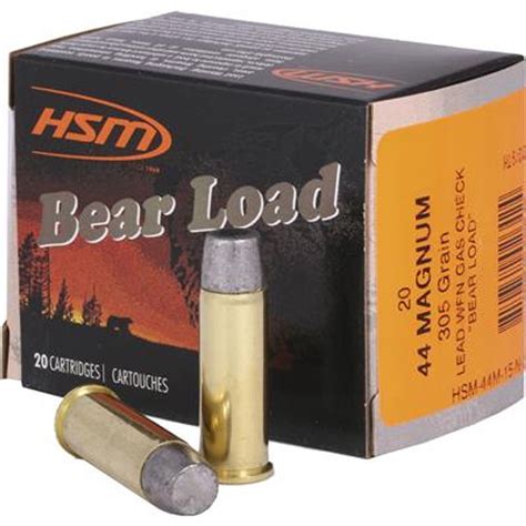 Hsm Bear Load 44 Rem Mag 305gr Hard Cast 20 Rnds Nechako Outdoors Canada